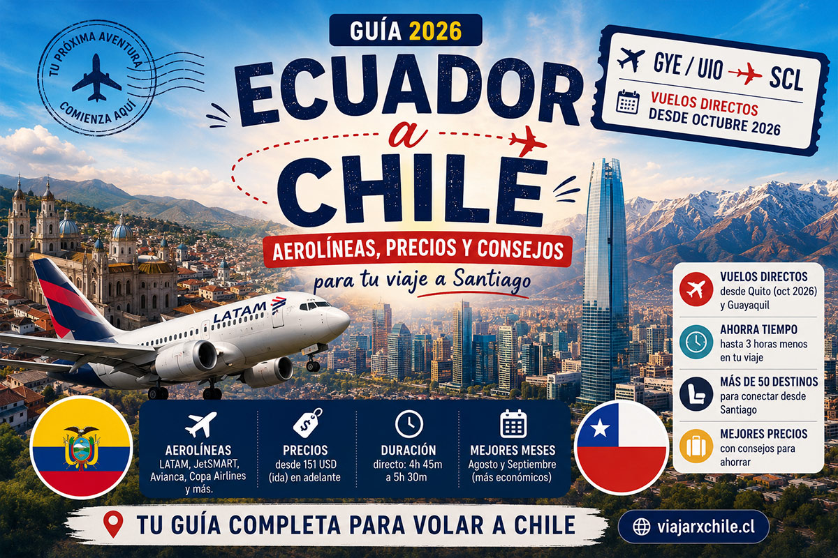 Aerolíneas que viajan a Chile desde Ecuador