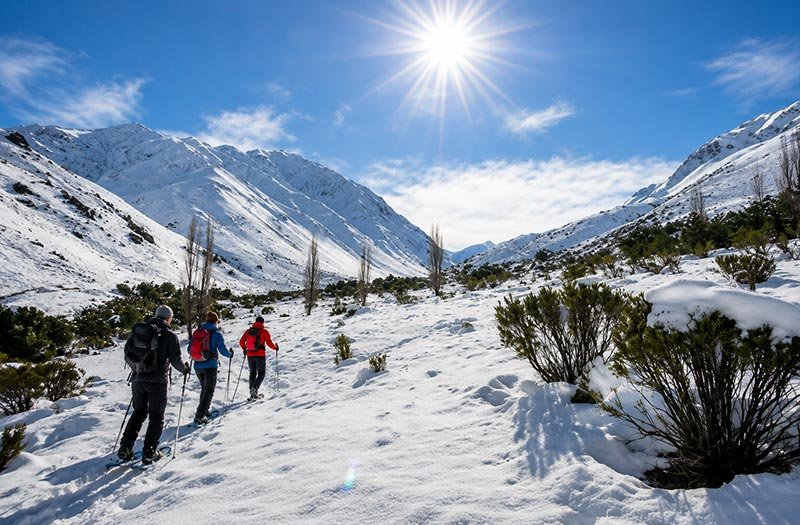 Paseo con raquetas de nieve por el Cajón del Maipo