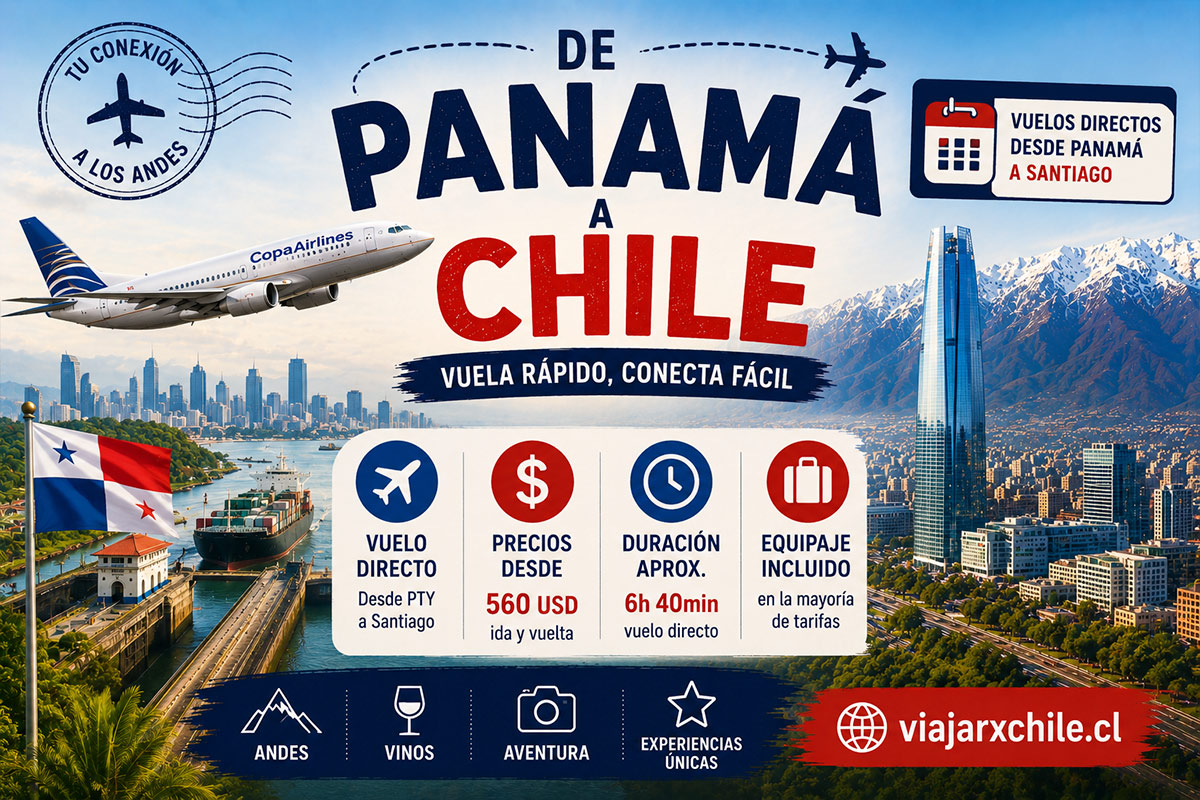 Aerolíneas que vuelan a Chile desde Panama