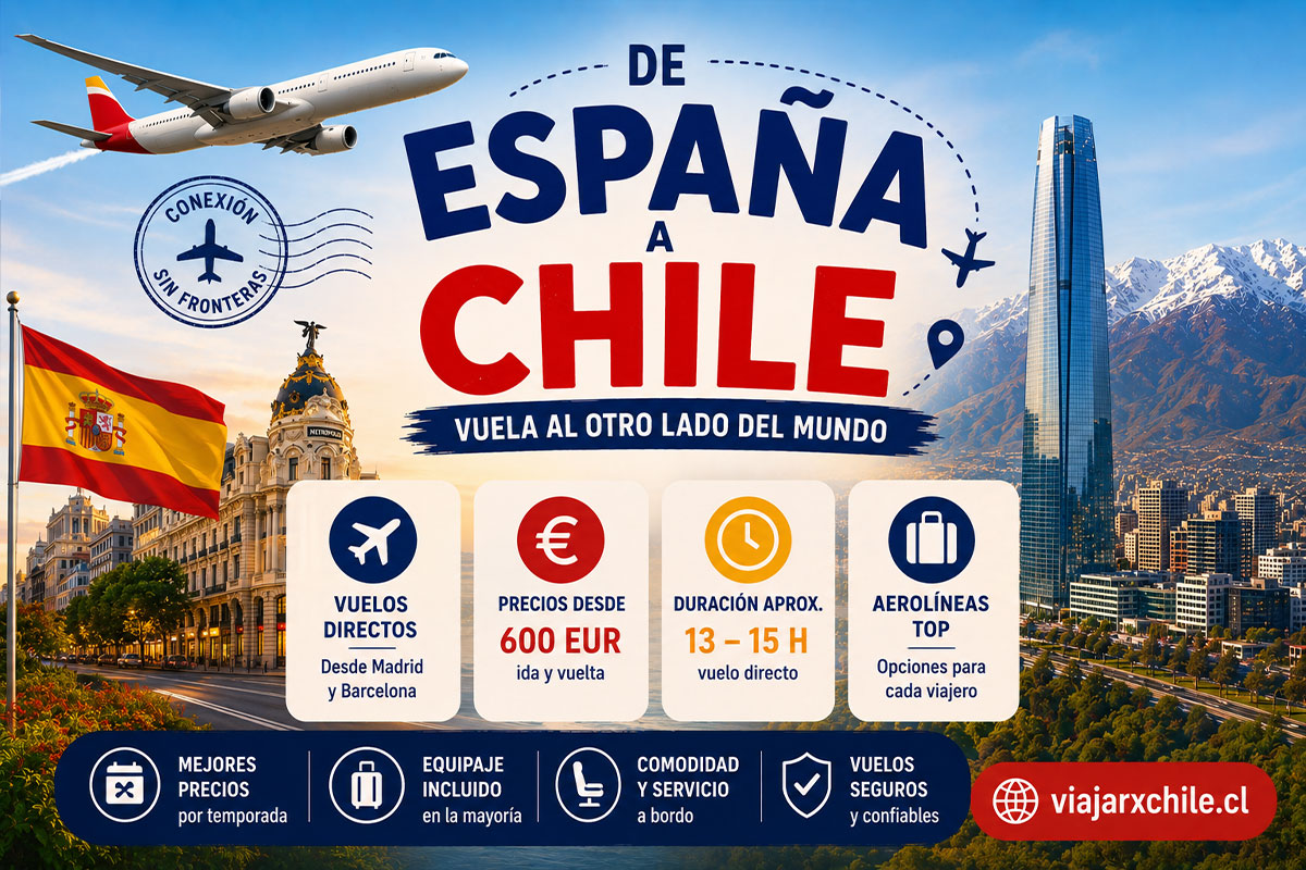 Aerolíneas que viajan a Chile desde España
