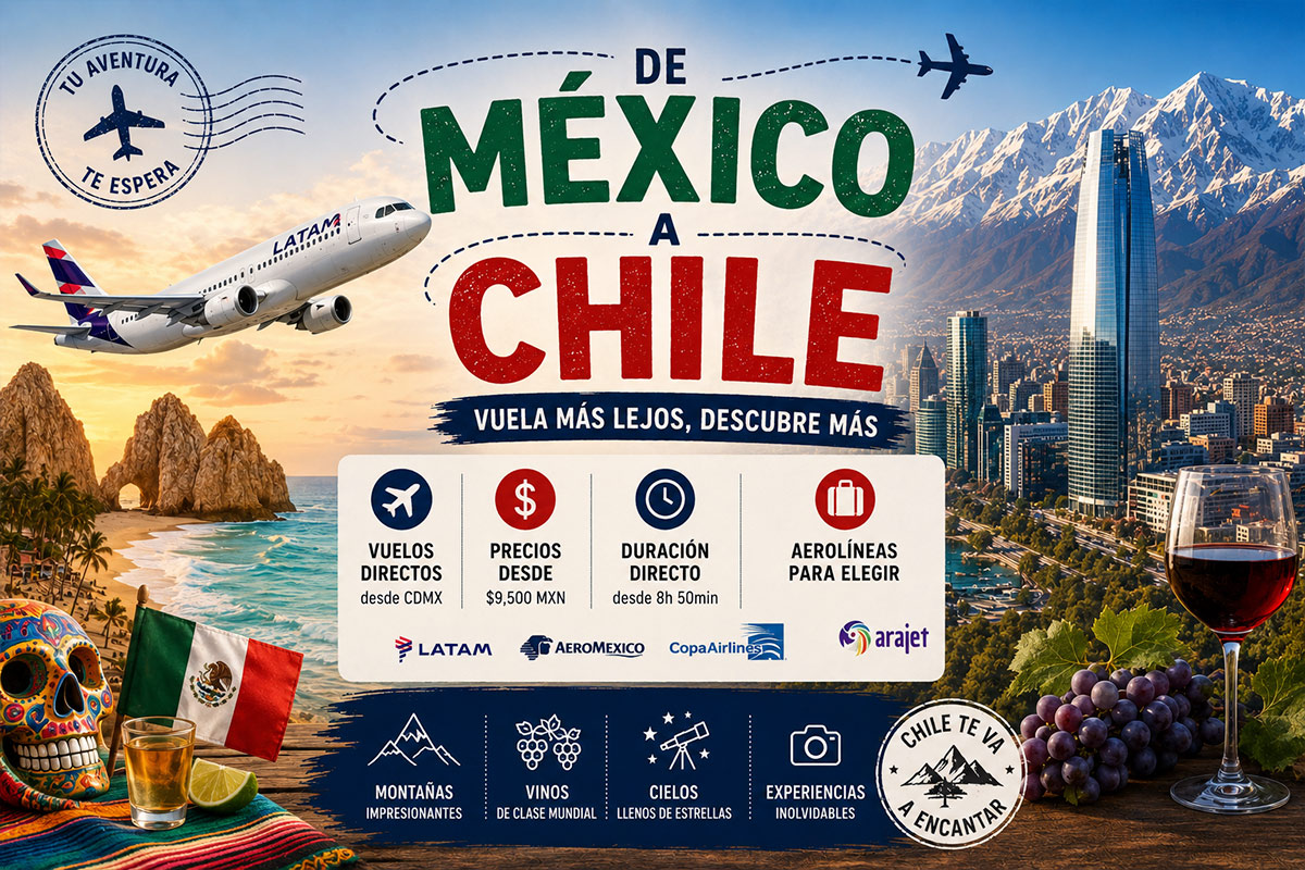 aerolineas que viajan a chile desde mexico