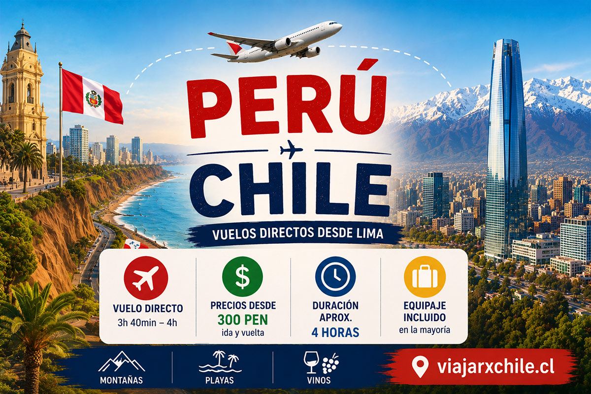 Aerolíneas que viajan a Chile desde Peru