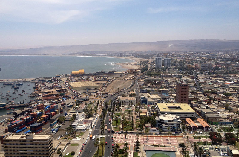 La ciudad más al norte de Chile, Arica.