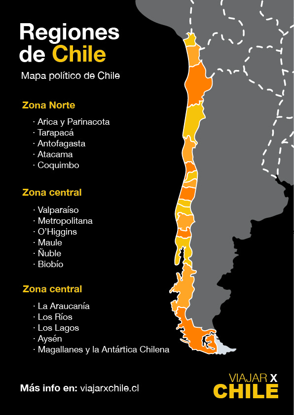 mapa de regiones de chile