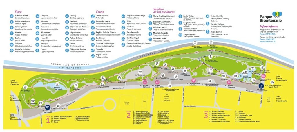 Plano del Parque Bicentenario de Vitacura Plano del Parque Bicentenario de Vitacura
