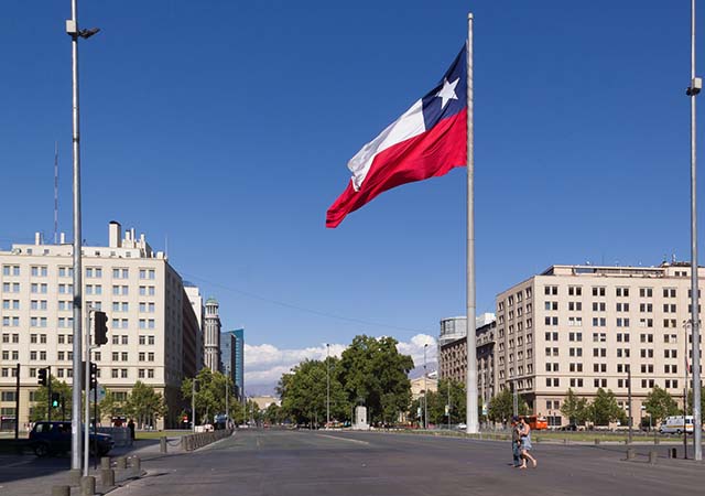 Regiones de Chile Nombre, Imagen de bandera de chile en santigo